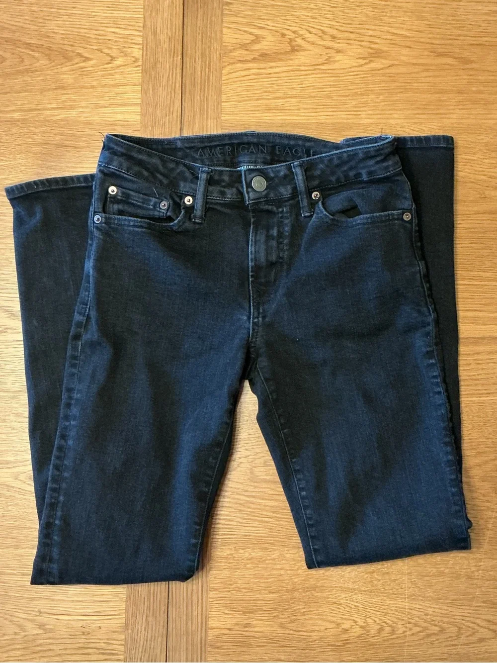 American Age Men’s Slim Straight Jeans in Dark Blue